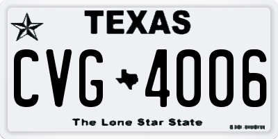 TX license plate CVG4006