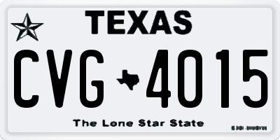 TX license plate CVG4015
