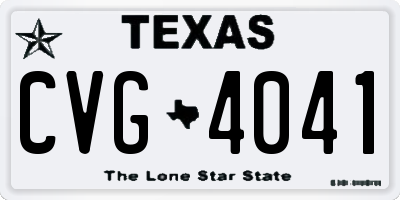 TX license plate CVG4041