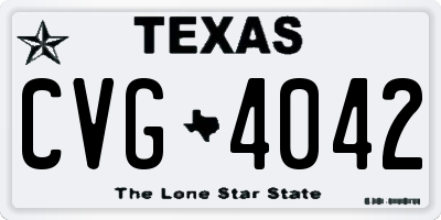 TX license plate CVG4042