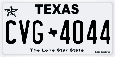 TX license plate CVG4044