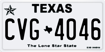 TX license plate CVG4046