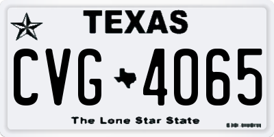 TX license plate CVG4065