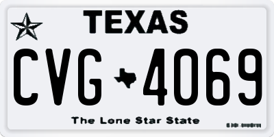 TX license plate CVG4069