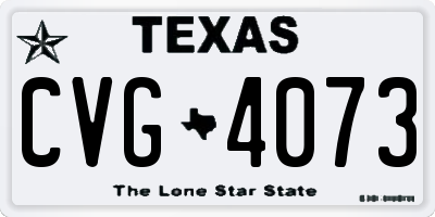 TX license plate CVG4073