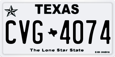 TX license plate CVG4074