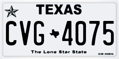 TX license plate CVG4075