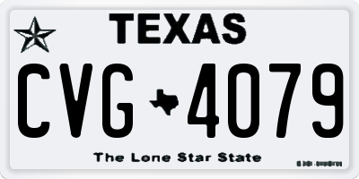 TX license plate CVG4079