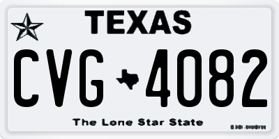 TX license plate CVG4082