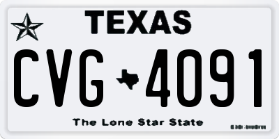 TX license plate CVG4091