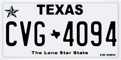 TX license plate CVG4094