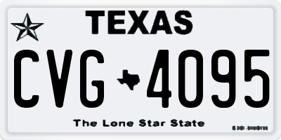 TX license plate CVG4095