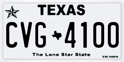 TX license plate CVG4100