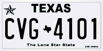 TX license plate CVG4101