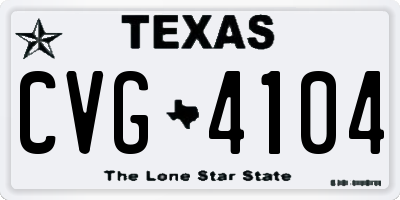 TX license plate CVG4104