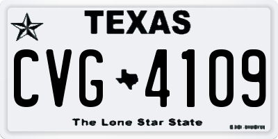 TX license plate CVG4109