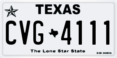 TX license plate CVG4111