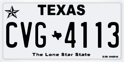 TX license plate CVG4113
