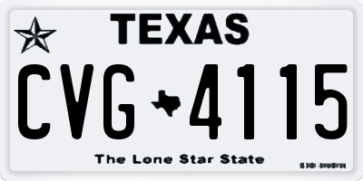 TX license plate CVG4115
