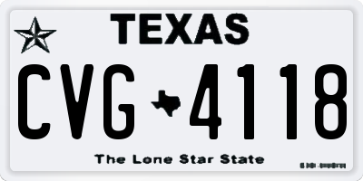 TX license plate CVG4118