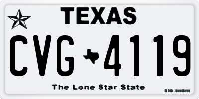 TX license plate CVG4119