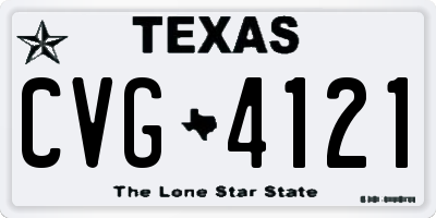 TX license plate CVG4121