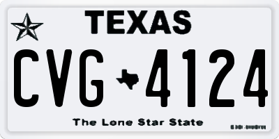 TX license plate CVG4124