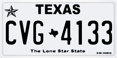 TX license plate CVG4133