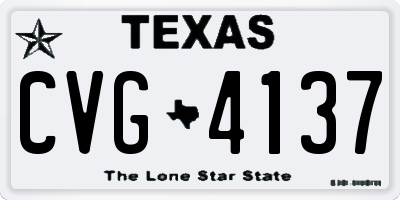 TX license plate CVG4137
