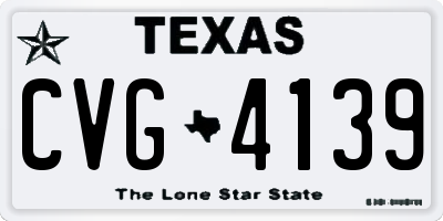 TX license plate CVG4139