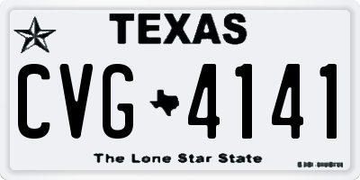 TX license plate CVG4141