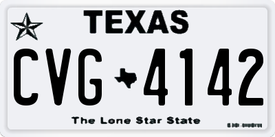 TX license plate CVG4142