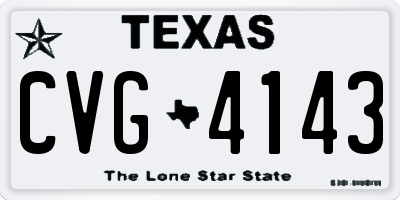 TX license plate CVG4143
