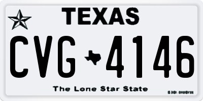 TX license plate CVG4146