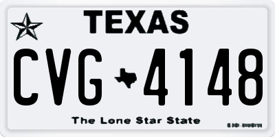 TX license plate CVG4148