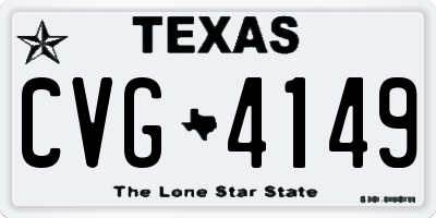 TX license plate CVG4149