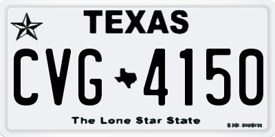 TX license plate CVG4150