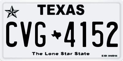 TX license plate CVG4152