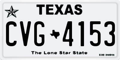 TX license plate CVG4153