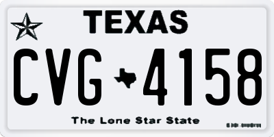 TX license plate CVG4158