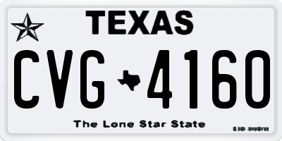 TX license plate CVG4160