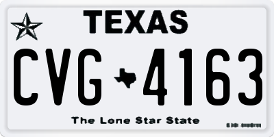 TX license plate CVG4163