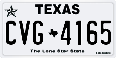 TX license plate CVG4165