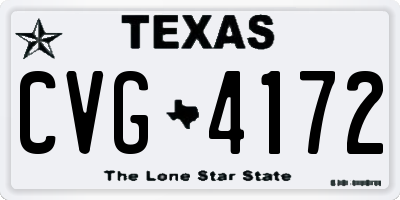 TX license plate CVG4172