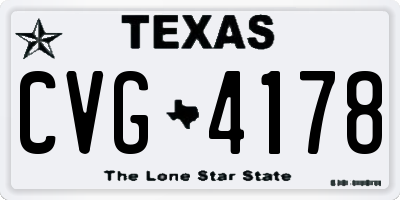 TX license plate CVG4178