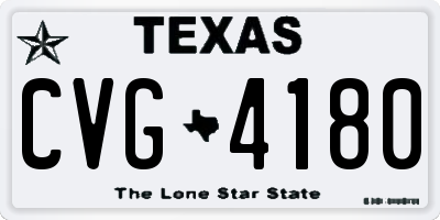 TX license plate CVG4180