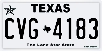 TX license plate CVG4183