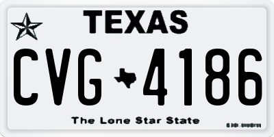 TX license plate CVG4186