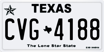 TX license plate CVG4188
