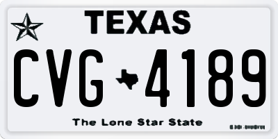 TX license plate CVG4189